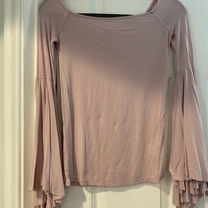 Free People Blush Bell Sleeve Top